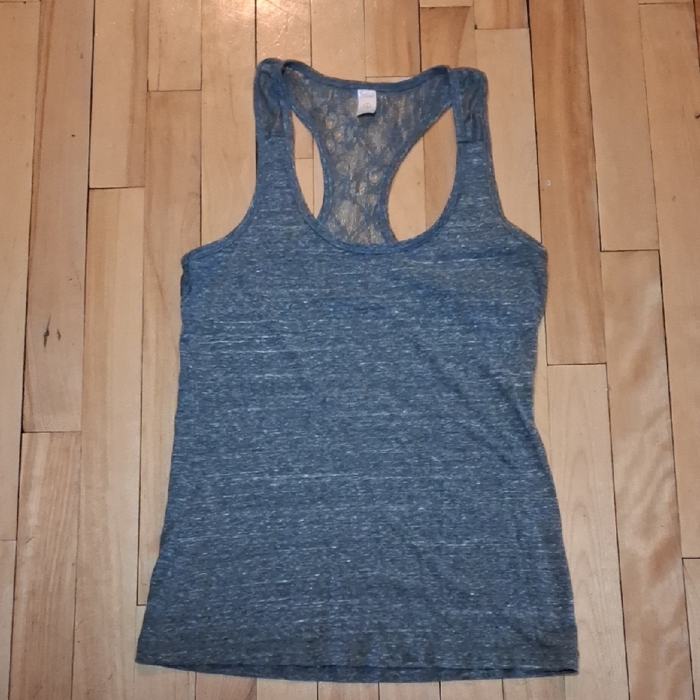 Flirtitude Gray Racerback Tank Top, Small